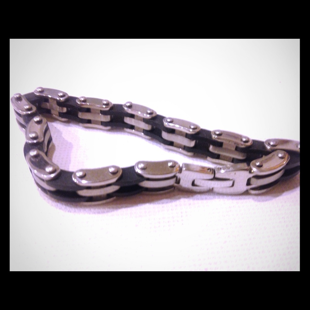 Stainless steel bike chain bracelet